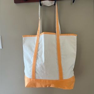 Orange and Natural Canvas Tote Bag. NEW